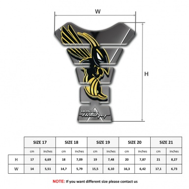 Honda Tank Guard Pads Grey Base with White Stripes Design and Hornet Logo 