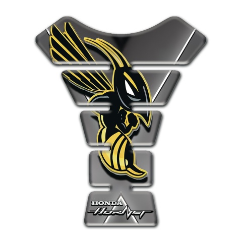 Honda Tank Guard Pads Grey Base with White Stripes Design and Hornet Logo 