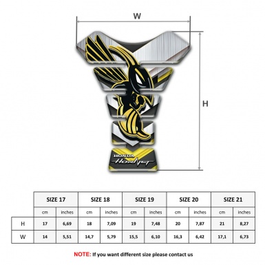 Honda Tank Pad Protector Silver Black Base Style Hornet Logo 