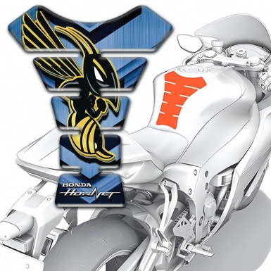Honda Tank Protector Blue Black Background and Hornet Style 