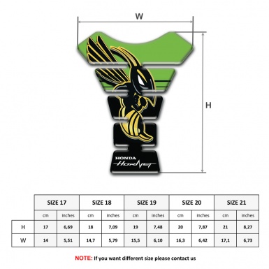 Honda  Tank Guard Pads Logo Hornet and Green Black Background Style 