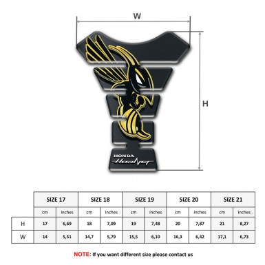 Honda Tank Pad Protector Graphite Effect Base and Hornet Logo 
