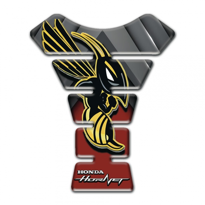 Honda Tank Pad Protector Gray Sails with Red Print Base and Hornet Logo Style 