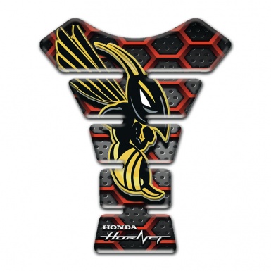 Honda Tank Guard Pads Red Fence Effect with Hornet Logo 