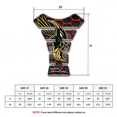 Honda Tank Guard Pads Red Fence Effect with Hornet Logo 