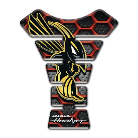Honda Tank Guard Pads Red Fence Effect with Hornet Logo 