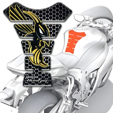 Honda Tank Pad Motorbike Logo Hornet Perforated Steel Base Design 