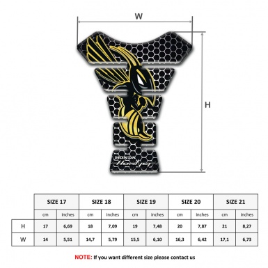 Honda Tank Pad Motorbike Logo Hornet Perforated Steel Base Design 