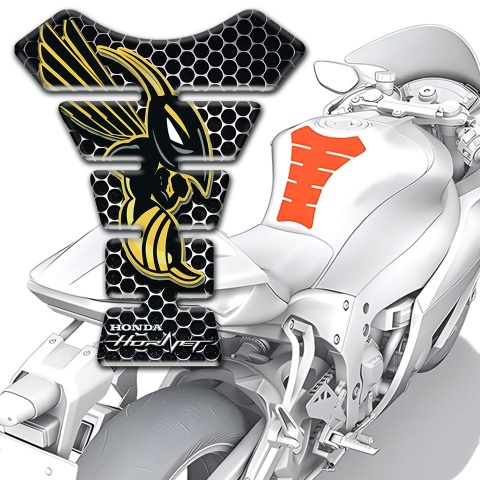 Honda Tank Pad Motorbike Logo Hornet Perforated Steel Base Design 