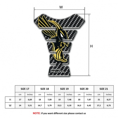 Honda Tank Pad Protector Metal Carbon Style and Hornet Logo 