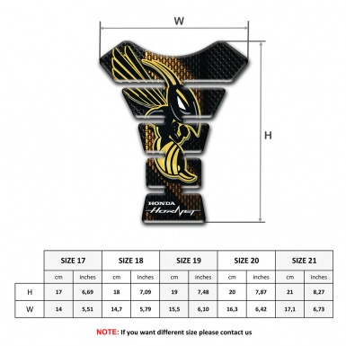 Honda Tank Pad Motorbike Black Brown bottom Design and Hornet Logo 