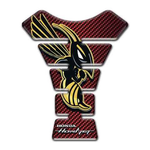 Honda Tank Pad Protector Red Carbon Design Hornet Logo Style 