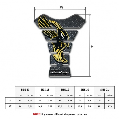 Honda Tank Pad Motorbike Rough Surface Effect and Hornet Style Logo 