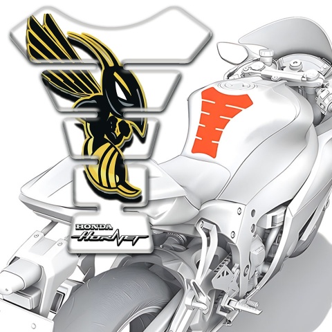 Honda Tank Guard Pads White Edition with Hornet Logo 
