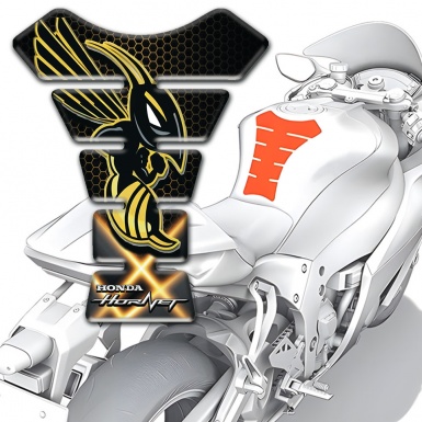 Honda Tank Pad Protector Hornet Logo Orange Lights Style 