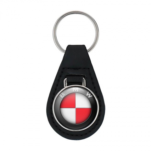 BMW Key Chain Leather Red White Logo