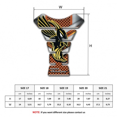 Honda Tank Protector Copper Color Motif Hornet Logo 