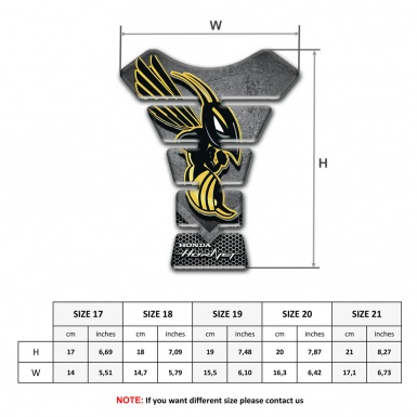 Honda Tank Pad Protector Hornet Logo Scratched Plate Background 