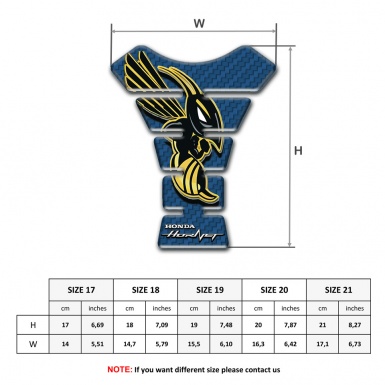 Honda Tank Protector Navy Blue carbon base Hornet Style 