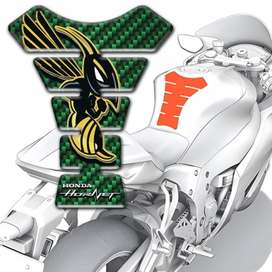 Honda Tank Fuse green Carbon Style Hornet Logo Edition 