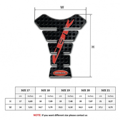 Honda Tank Protector Perforated Black Background and CBR Logo 