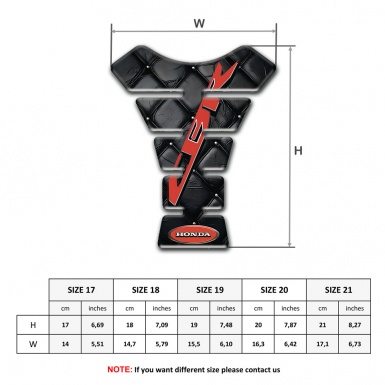 Honda Tank Guard Pads Black Leather effect Design CBR Logo 