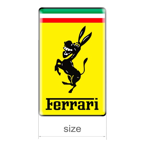 Ferrari Shrek Donkey Domed Badge Emblem Left Side