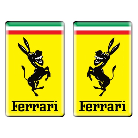 Ferrari Shrek Donkey Domed Badge Emblem left and Right Side