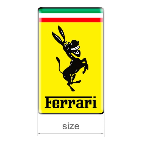 Ferrari Shrek Donkey Domed Badge Emblem left and Right Side
