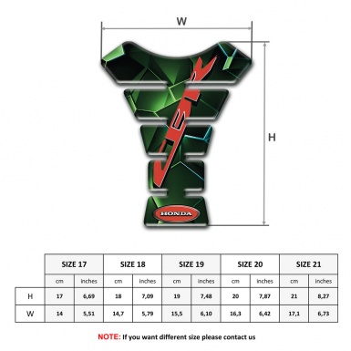 Honda Tank Fuse CBR Edition Green Decoration Base 
