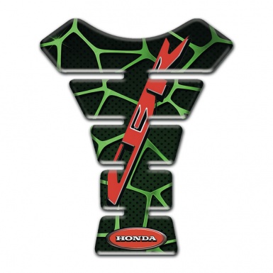Honda Tank Guard Pads CBR Black Base Green Patterns 