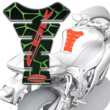 Honda Tank Guard Pads CBR Black Base Green Patterns 