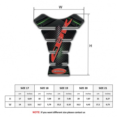 Honda Tank Pad Protector CBR Style Green Shadow Design 