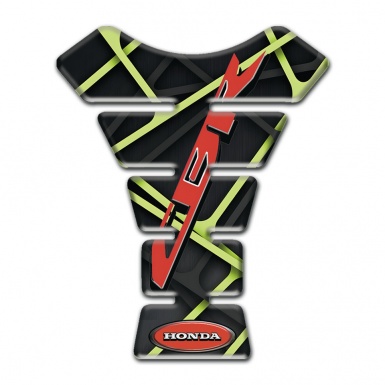 Honda Tank Protector Black Base with Green Lines and CBR Logo 