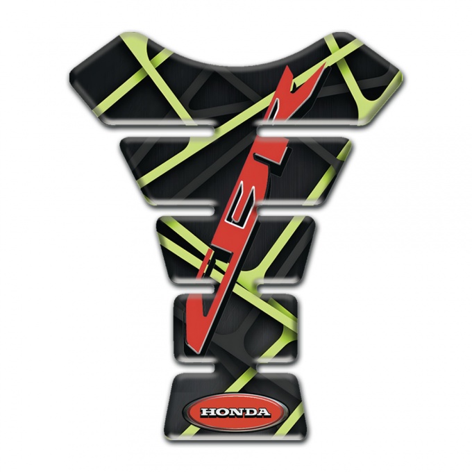 Honda Tank Protector Black Base with Green Lines and CBR Logo 