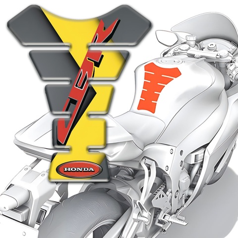 Honda Tank Fuse Grey Yellow Background with CBR Logo 
