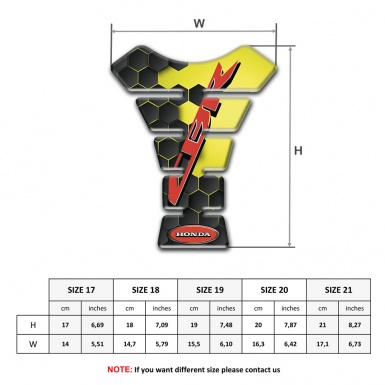 Honda Tank Protector Honeycomb Design CBR Logo