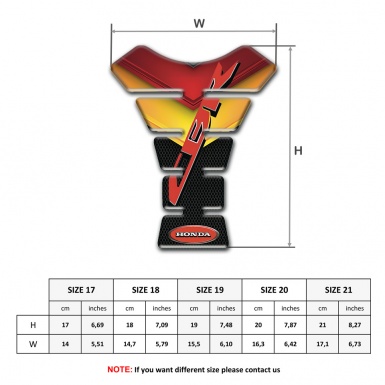 Honda Tank Pad Motorbike Fiery Design Base CBR Logo 