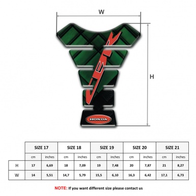 Honda Tank Guard Pads Dark Grreen Figures Design CBR Style 