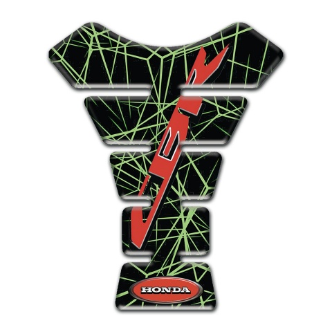 Honda Tank Protector Green Spider Web Design CBR Logo 