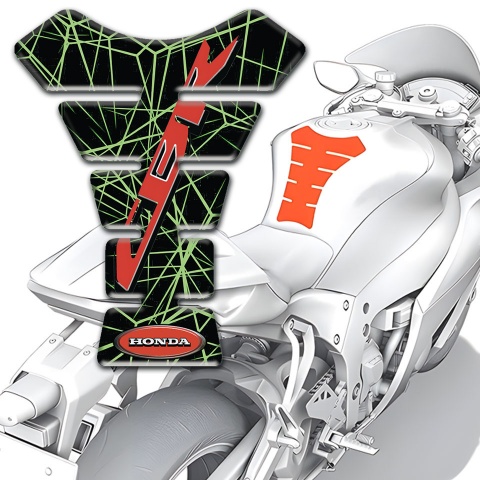 Honda Tank Protector Green Spider Web Design CBR Logo 