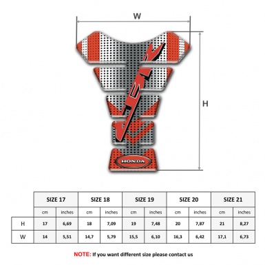 Honda Tank Pad Protector Grey Red base CBR Edition 