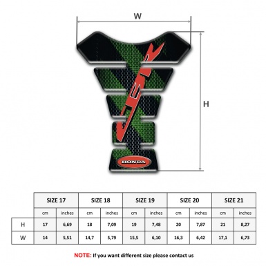 Honda Tank Fuse Green Bands Design Cbr Logo 
