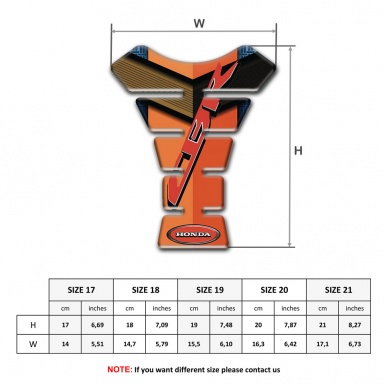 Honda Tank Guard Pads Orange Design Cbr Style 