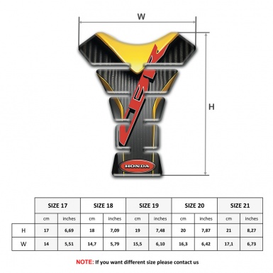 Honda Tank Pad Protector Unique Vision CBR Style 