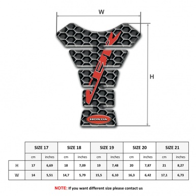 Honda Tank Fuse Honeycomb Design CBR Logo 
