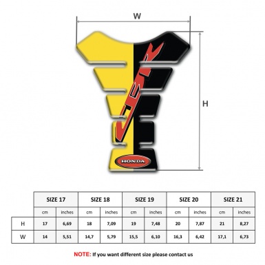 Honda Tank Protector Yellow Black halves Design CBR Logo 
