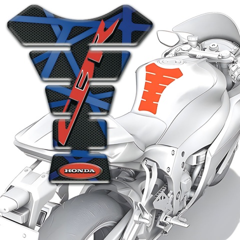 Honda Tank Guard Pads Black with Blue Lines CBR logo 