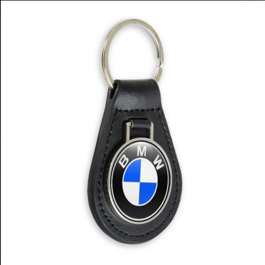 BMW Keyring Holder Leather Navy Classic