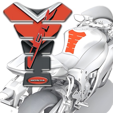 Honda Tank Pad Protector Dark Grey with Orange base Print CBR Edition 